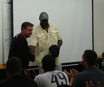 Head Football Coach Danny Palmer with Karl Malone